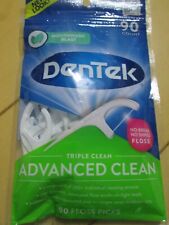 6 X DenTek Fresh Clean Advanced Triple Clean Floss Picks-90 Each Bag-540 Total