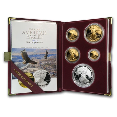 1995-W 5-Coin Proof American Eagle Set (10 Anniv, Box & COA) - SKU #11201 Cover