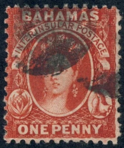 BAHAMAS 1882, SC 24, SG 40, PERF 12, marca de agua 2 scv $22.50 *Estampillas de bahía* - Imagen 1 de 2