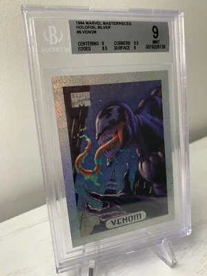 1994 Fleer Marvel Masterpieces Holofoil Silver #9 Venom Graded BGS 9 ⬜️ Pop 14 - Image 1 of 2