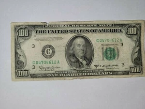 1950 D Philadelphia $100 Bill Federal Reserve Currency Note Ser C - Picture 1 of 2