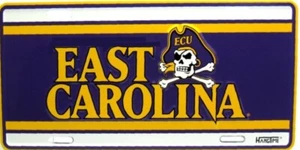 East Carolina University Pirates On A 12”x6” Embossed Aluminum License Plate - Picture 1 of 3