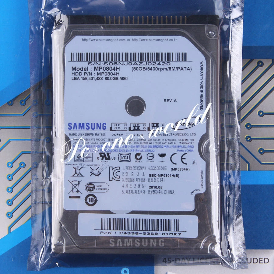 For SAMSUNG MP0804H 80 GB 2.5" 5400 RPM 8 MB PATA Hard Disk Drive HDD - Image 1 of 1