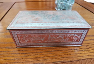 Antique 1920’s DUNHAM CHOCOLATES Company Metal Tin Chocolate Candy Box   RARE - Picture 1 of 14