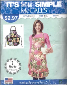 It's Sew Simple McCall's Pattern #L9416-Misses APRON-2 Yards S-XL - Picture 1 of 1