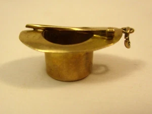 Antique Vintage English 9K Gold 375 Charm Top Hat and Wand Magician - Picture 1 of 6