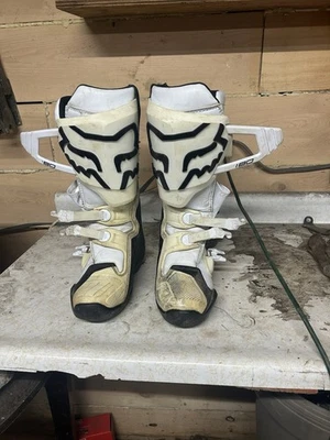 Botas de motocross Fox Racing para hombre talla 11 blancas negras Foto 1 de 4