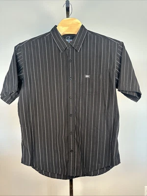 Vintage Anchor Blue Button Shirt Men's XXL Black Short Sleeve Pocket Geometric - Image 1 of 4