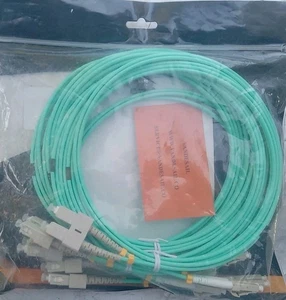5er Pack 2m 6,56ft LC auf SC LWL Patchkabel, OM3, Duplex, Multi Mode, 50/125m - Bild 1 von 3