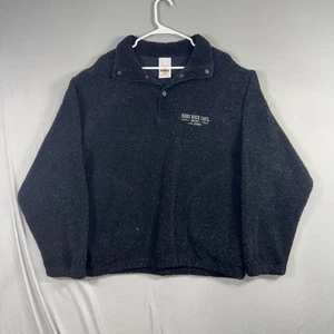 Hard Rock Cafe 1/4 Snap Pullover Jacket Mens Large Black Fleece Las Vegas - Picture 1 of 8