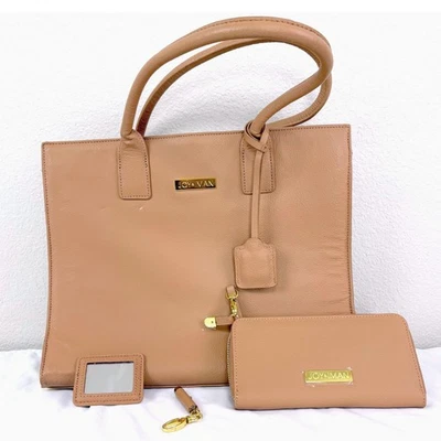 Joy & Iman Tote Bag Faux Leather Satchel Top Handle Purse Wallet Mirror - Image 1 of 4