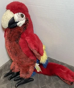 Peluche pupazzo a mano Folkmanis rosso scarlatto ara pappagallo uccellino 16" - Foto 1 di 10