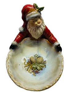 Keramik Weihnachtsmann Bonboniere Schale Tannenzapfen Urlaub Weihnachtsdeko  - Bild 1 von 4