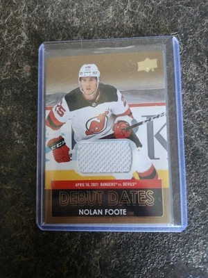 2021-22 Upper Deck Series 1 Debut Dates Jersey Nolan Foote Card# DD-23 - Image 1 of 2