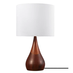Novogratz x Electric 65862 Harrington 20" Table Lamp, 2-Tone Faux Wood, White... - Picture 1 of 7