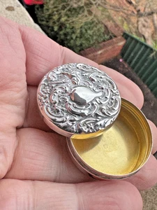 Pastillero vintage de plata esterlina - HCF - Birmingham - 1925 - Imagen 1 de 24