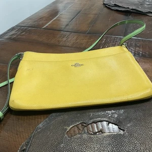 Coach Umhängetasche Damen gelb Kiesel verstellbarer Riemen Handtasche - Bild 1 von 7