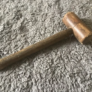 Vintage Small Wooden Mallet Hammer / Gavel. Leather / Body Work 10” 150g - Picture 1 of 9