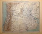 Carta geografica antica ARGENTINA CILE CHILE CENTRALI 1927 Antique map