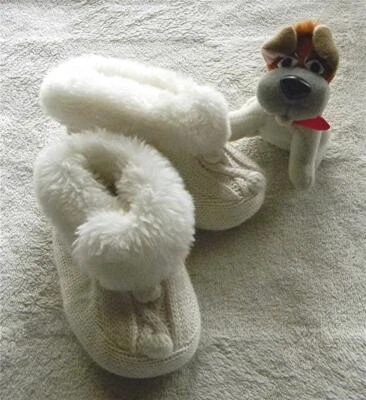 GYM-MARK CUNA BEBÉ COLOR CREMA TEJIDO IMITACIÓN PIEL TOP INVIERNO BOTINES TALLA 2-EUC Foto 1 de 4