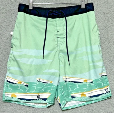 Corona Extra Swim Trunks Board Shorts Men’s Medium 32 Beer Surf Nautical Boats - Image 1 of 4