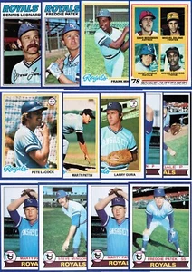 TOPPS KANSAS CITY ROYALS 14 BASEBALL CARD AUTOGRAPH & ROOKIE VINTAGE 1977-79 MLB - Picture 1 of 24