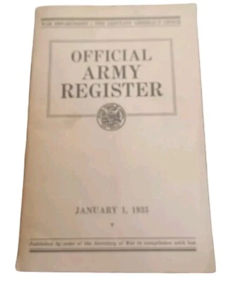 Official Army Register War Department January 1 1935 Foto 1 de 4