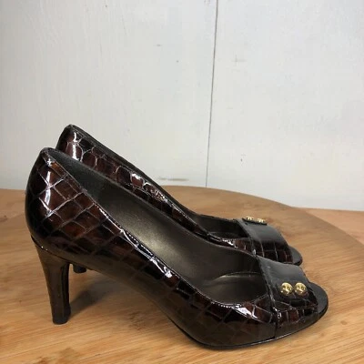 Stuart Weitzman Heels Womens 9 M Shoes Brown Patent Classic Career Pumps - Image 1 of 4