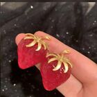 Boucles d'oreilles en résine de fruits rétro romantique fraise gomme romantique française