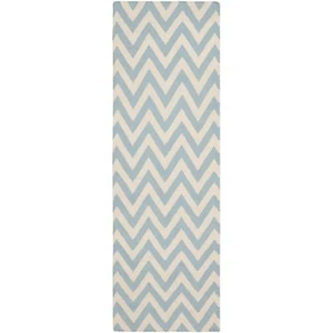 Safavieh Blue/ Ivory Flat weave Wool Runner 2' 6" x 10' - Picture 1 of 1