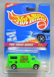 Hot Wheels AMBULANCE Fire Squad Series Green 1/4 Collector #424 Mattel B2 - Picture 1 of 3