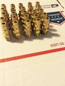 Air Line Hose Fitting Nipples T Type 1/4" Male NPT Thread Solid Brass 24 Pack - Picture 1 of 2