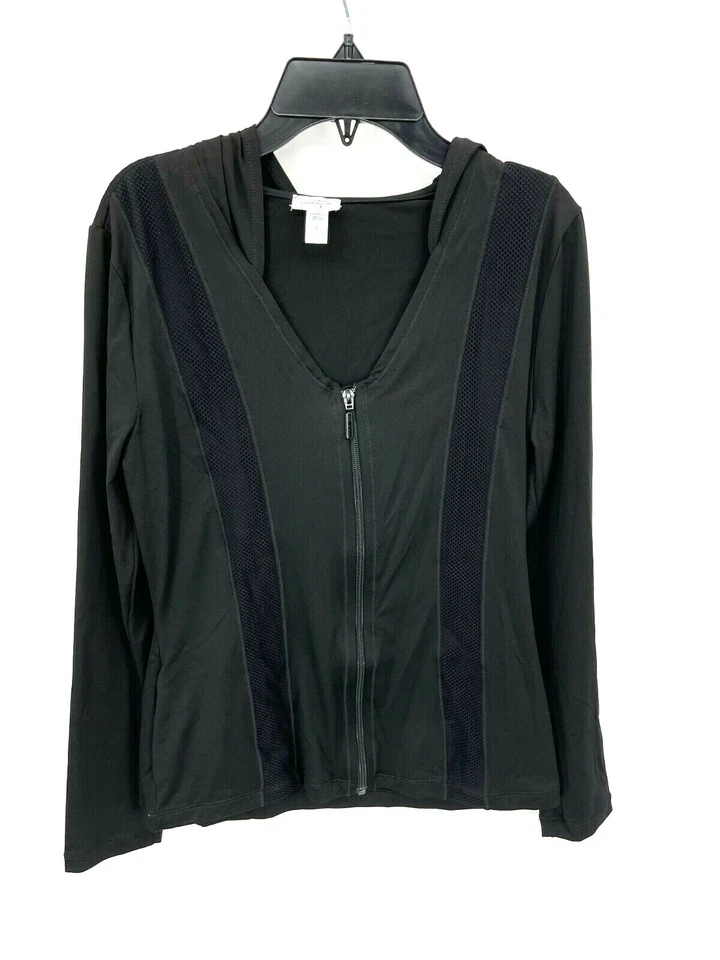Intimint Cosabella Sudadera con Capucha Mujer Pequeña Negra Cremallera Completa Capucha Ropa Activa Chaqueta Foto 1 de 4