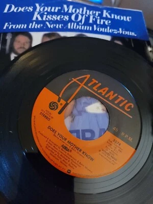 ABBA Does Your Mother Know Kisses of Fire ATLANTIC 45 RPM EX/VG+ Original Sleeve - Image 1 of 4