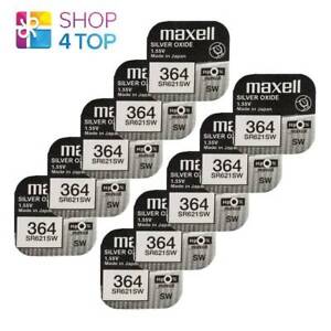 10 MAXELL 364 363 SR621SW BATTERIES SILVER 1.55V WATCH BATTERY EXP 2022 NEW