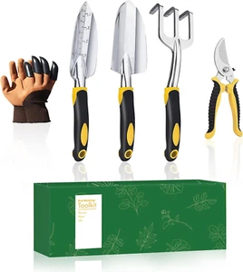5Pcs Garden Hand Tool Set, Gardening Kit with Soft Rubber Anti-Skid Ergonomic Ha - Picture 1 of 8
