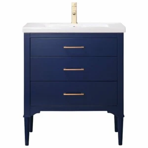 Design Element Group Mason 30" Single Sink Vanity in Blue - Picture 1 of 5