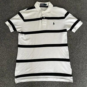 Ralph Lauren Polo Striped Black And White - Small - Slim Fit - Good Condition - Picture 1 of 4