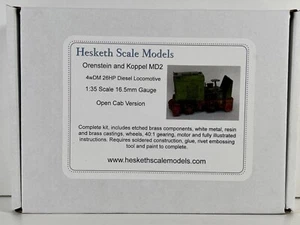 Hesketh 1f O&K MD2 open Feld Wald- Bahn Lok 1:32 1:35 16,5mm Messing Bausatz NEU - Bild 1 von 2