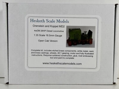 Hesketh 1f O&K MD2 open Feld Wald- Bahn Lok 1:32 1:35 16,5mm Messing Bausatz NEU - Bild 1 von 2