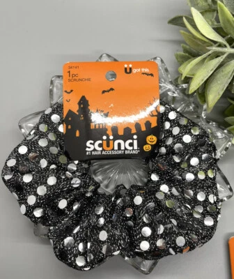 Accesorios Scunci Halloween Cabello Scunci 34141 Plata Puntos Negros Nuevos Foto 1 de 2