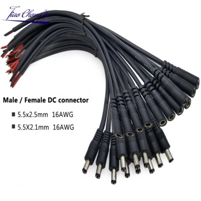 16AWG Male Female DC Power Socket Jack Connector Cable Plug Wire 30cm led strip - Image 1 of 4