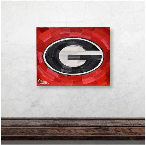 Georgia 16" x 20" Logo on Red Background Gallery Wrapped Canvas Giclee - LE of 1 Cover