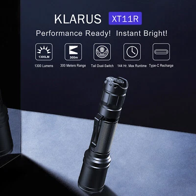 Linterna táctica recargable Klarus XT11R 1300 lúmenes 300 metros SST-40 Foto 1 de 4