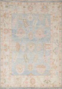 Floral Oushak Turkish Oriental Area Rug Hand-knotted Wool Vegetable Dye 4x6 ft