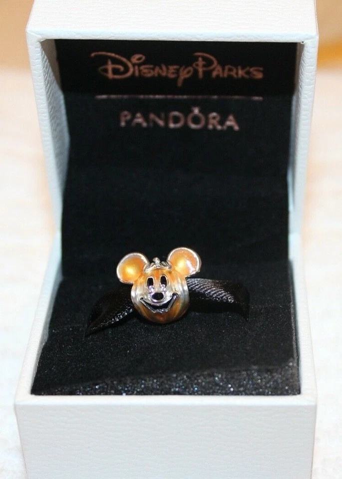 DISNEY PARKS Halloween Pumpkin MICKEY MOUSE Double Sided Pandora Charm Boo 2021