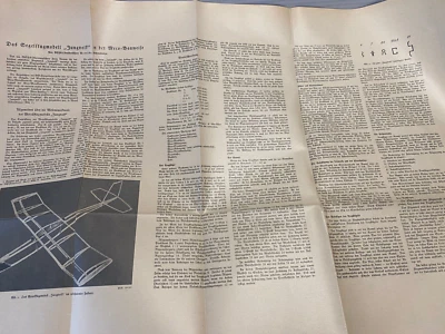 Nachl. Hans Adenaw, piano di costruzione modello di aliante "Jungvolk" - Immagine 1 di 3