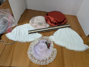Lot Of 5 Vintage Doll Hats And Bonnets - Picture 1 of 8