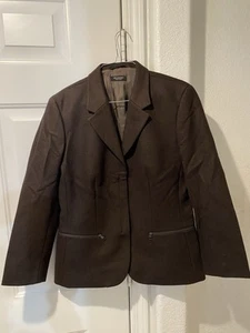 Women’s Neil Barrett Wool Blend Long Sleeve Full Zip Brown Blazer L Worn Once - Afbeelding 1 van 12