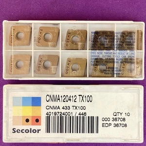 10pc  SECO CNMA  120412    CNMA 433   Carbide Inserts TX100🎯Machinist - Picture 1 of 1